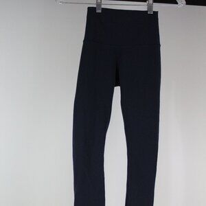 Lululemon Wunder Under Crop Leggings Navy High Rise Yoga Pants Size 2